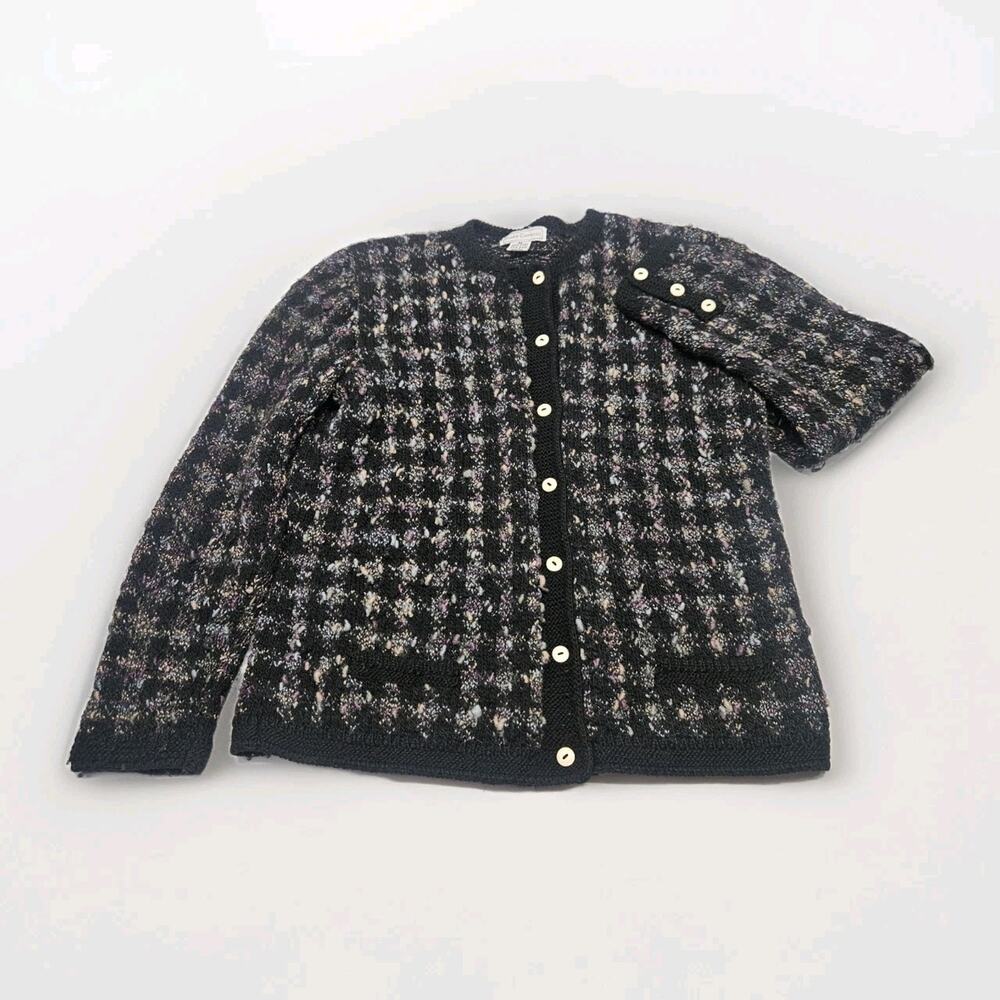 Vtg South Wool Pure Virgin Wool Handknitted Cardigan Sweater Sz M Made Uruguay